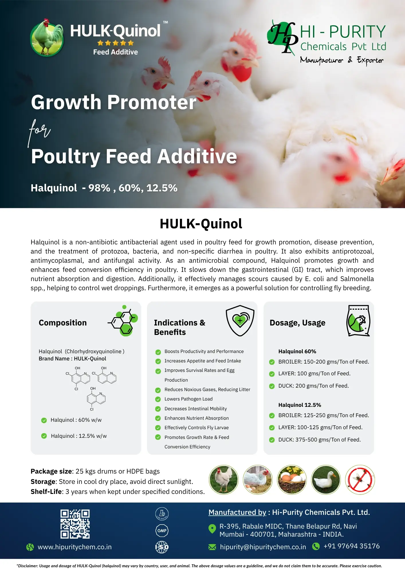 Halquinol-(5, 7-dichloro-quinolin-8-ol)-Chloroquinol-8067-69-4